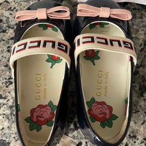 Blue Toddler Gucci ballerina shoes